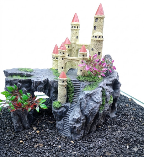 Ornamento acquario castello - ornamento, su